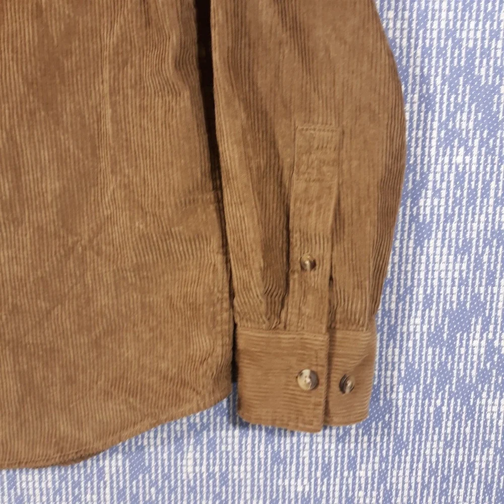Banana Republic Corduroy Shirt Mens Small Brown Button Up Long Sleeve Pockets